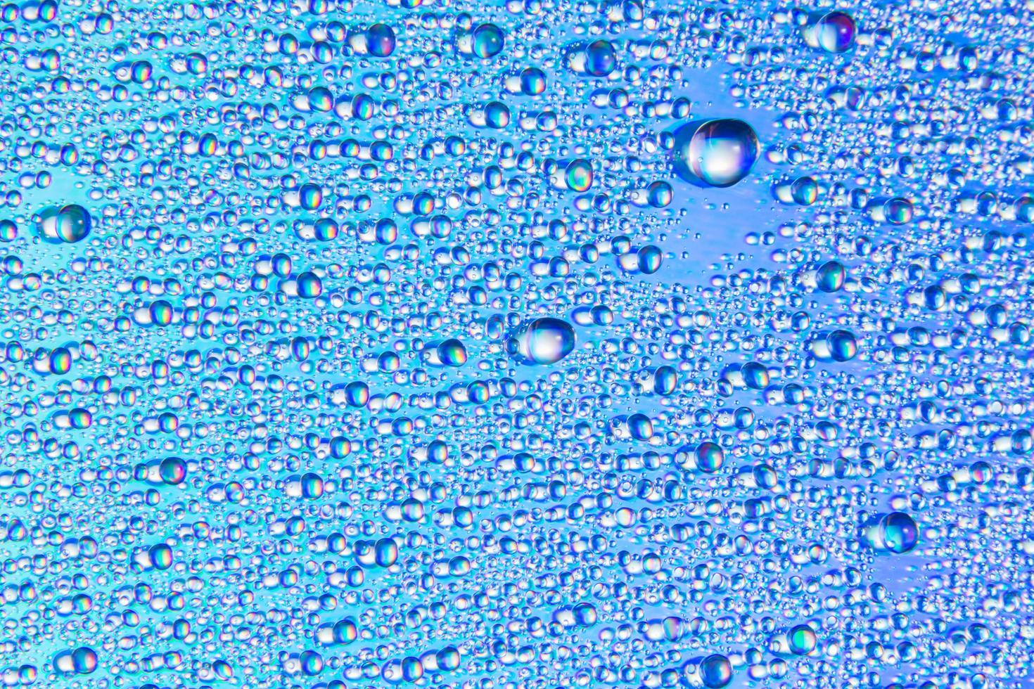macro blauwe waterdruppeltjes foto