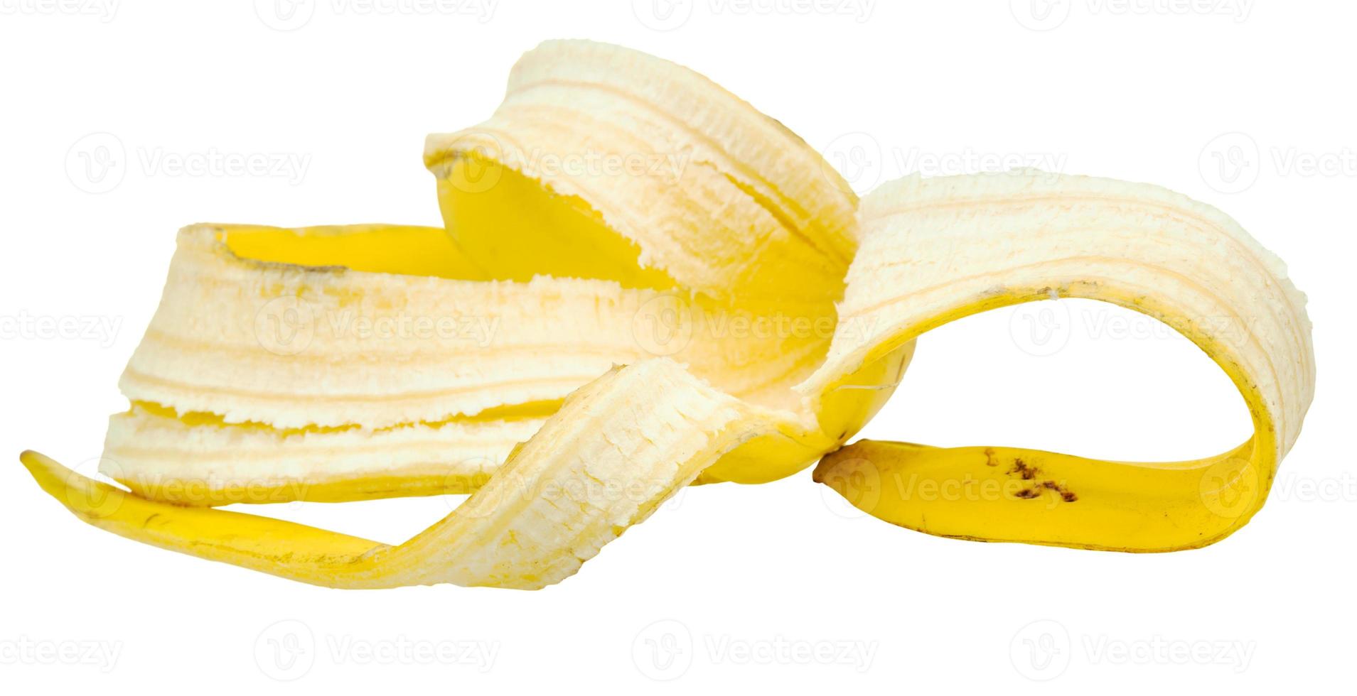 geel banaan Pel geïsoleerd Aan wit foto