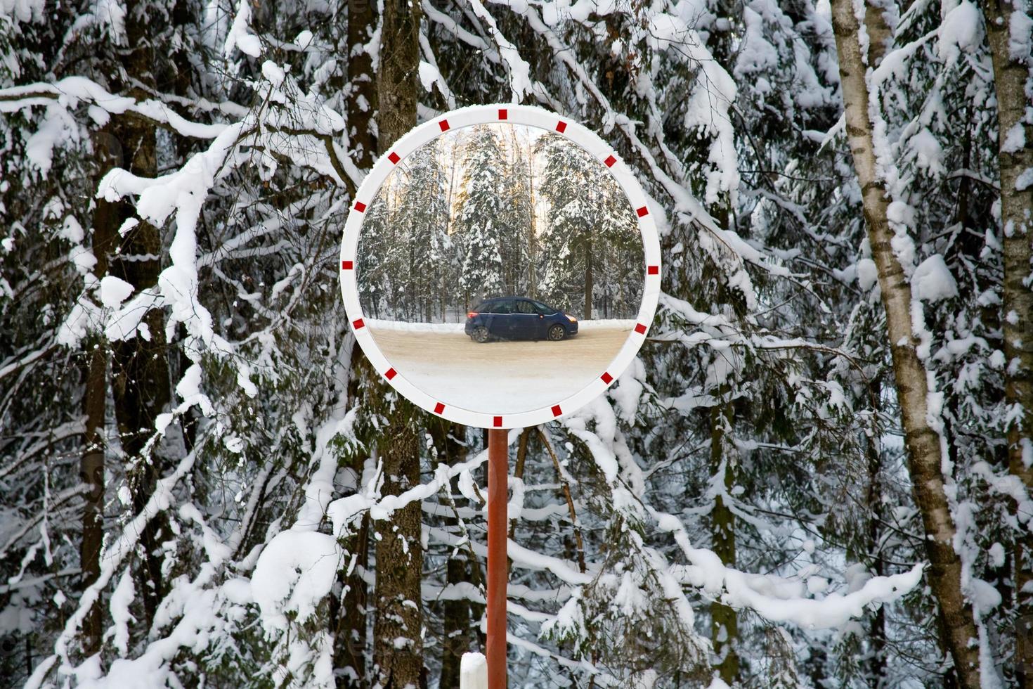 spiegel in winter Woud foto