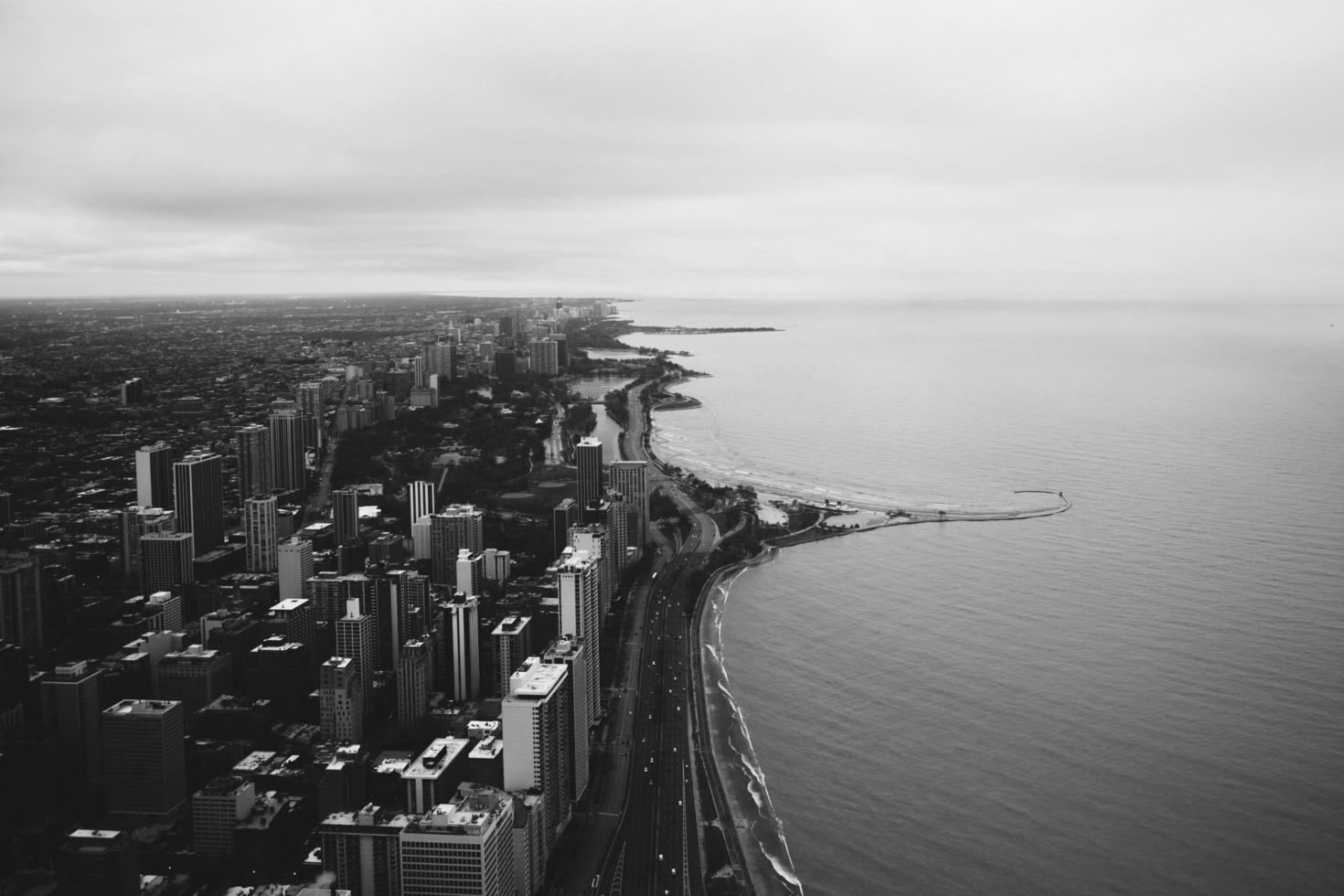 de horizon van chicago en meer michigan foto
