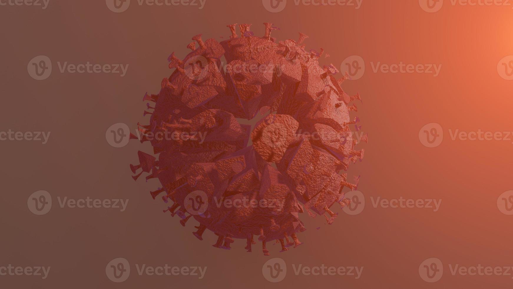 dood corona virus of virus verwoesting na medisch van vaccin Aan rood achtergrond. 3d geven foto