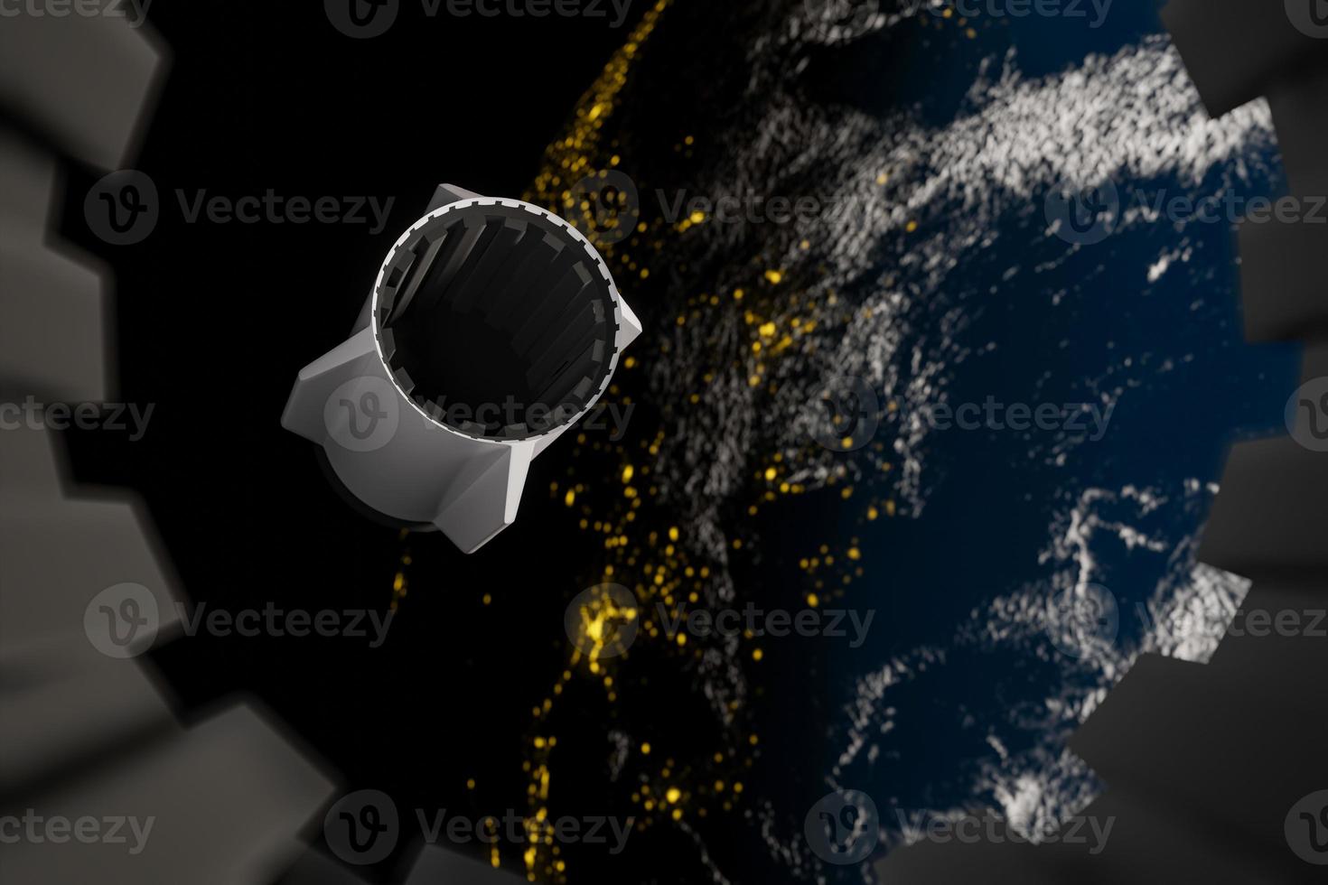 ruimte shuttle raket boosters scheiding over- wolken. 3d weergave. elementen van deze beeld gemeubileerd door NASA foto