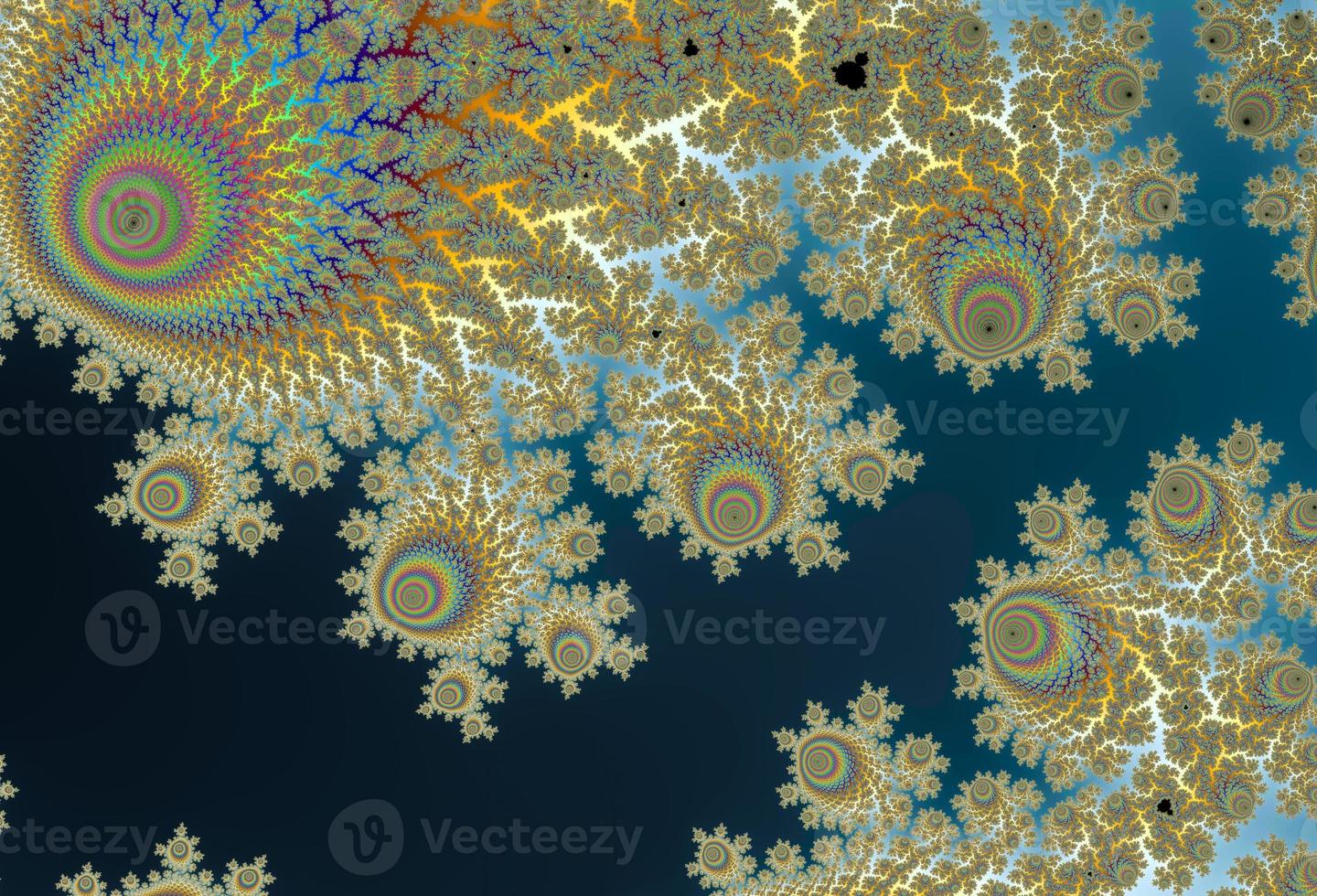 mooi zoom in de eindeloos wiskundig mandelbrot reeks fractaal. foto