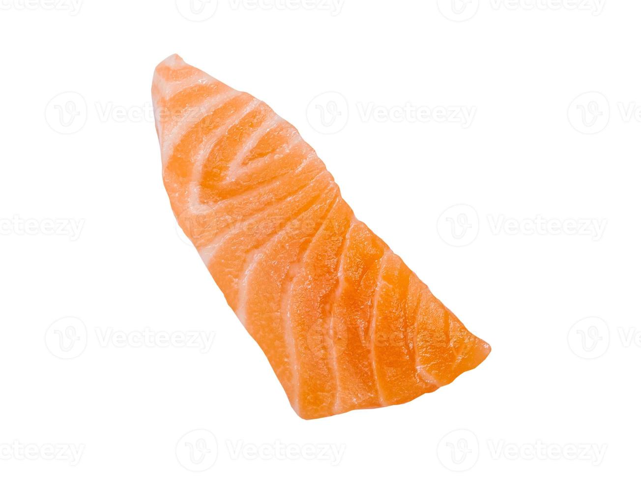 vers rauw Zalm plak sashimi filet geïsoleerd Aan wit achtergrond foto