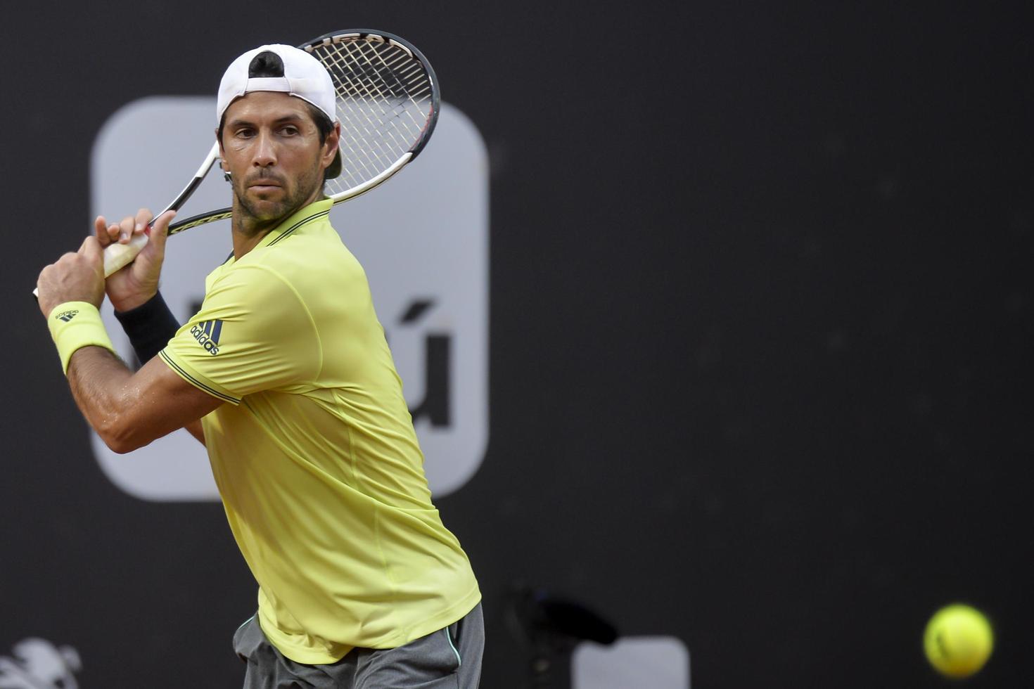 Rio de janeiro, Brazilië - februari 25, 2017 - fernando verdasco esp laatste spel gedurende Rio Open 2018 gehouden Bij de jockey club brasileiro. foto