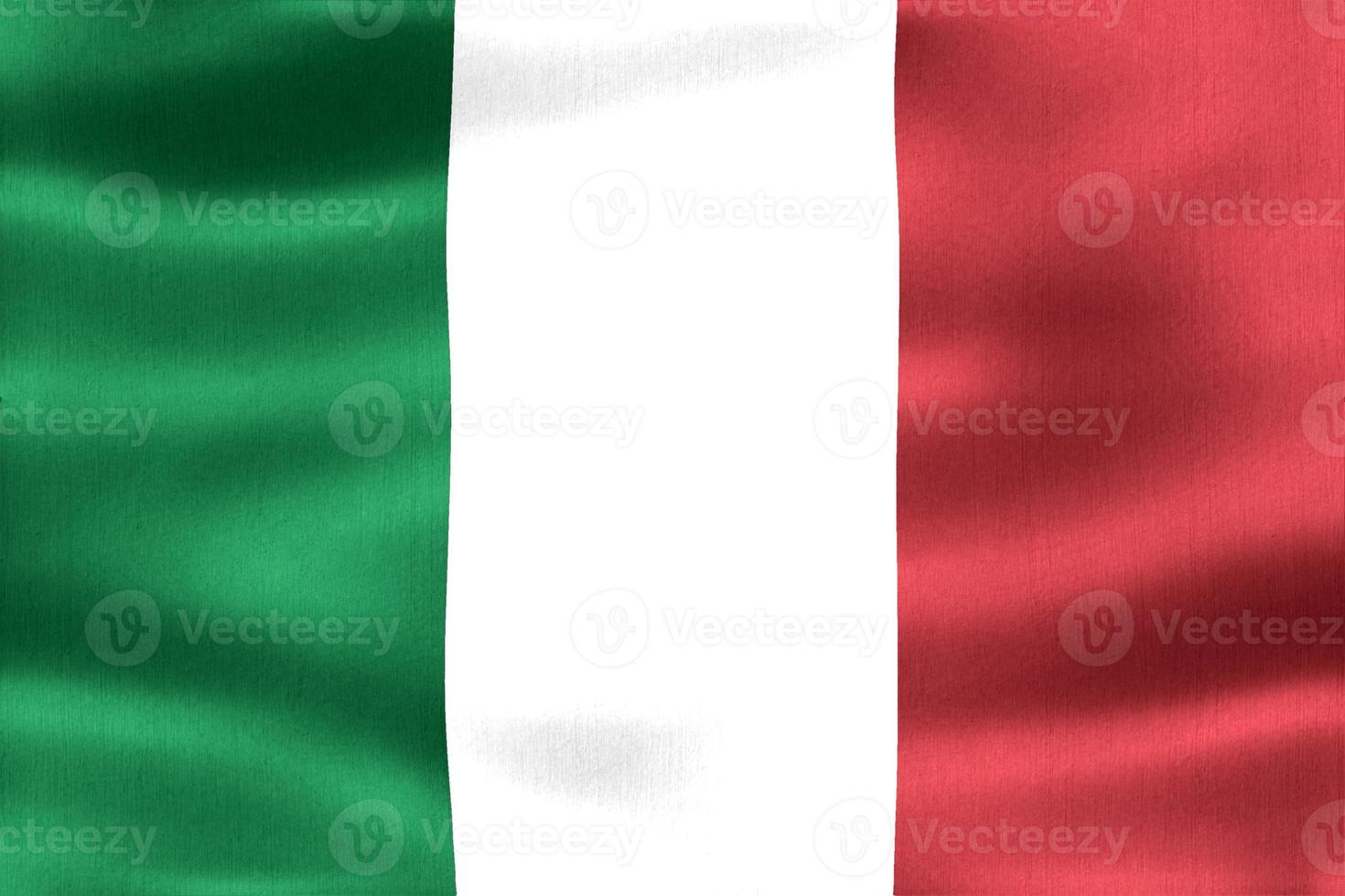 3D-illustratie van een vlag van Italië - realistische wapperende stoffen vlag foto