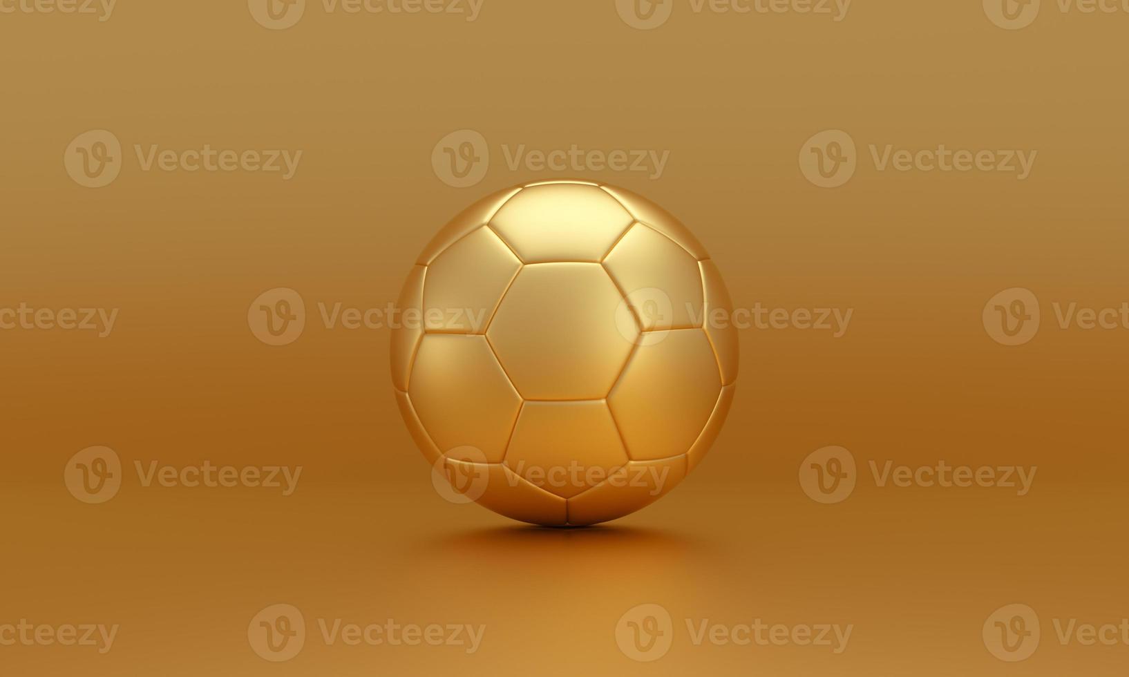 gouden voetbal bal geïsoleerd Aan goud achtergrond. foto