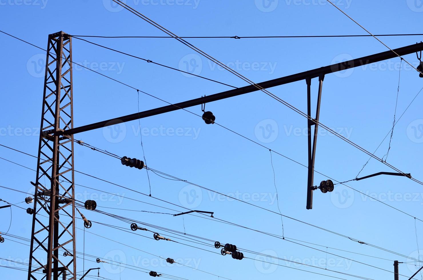 spoorweg overhead lijnen foto