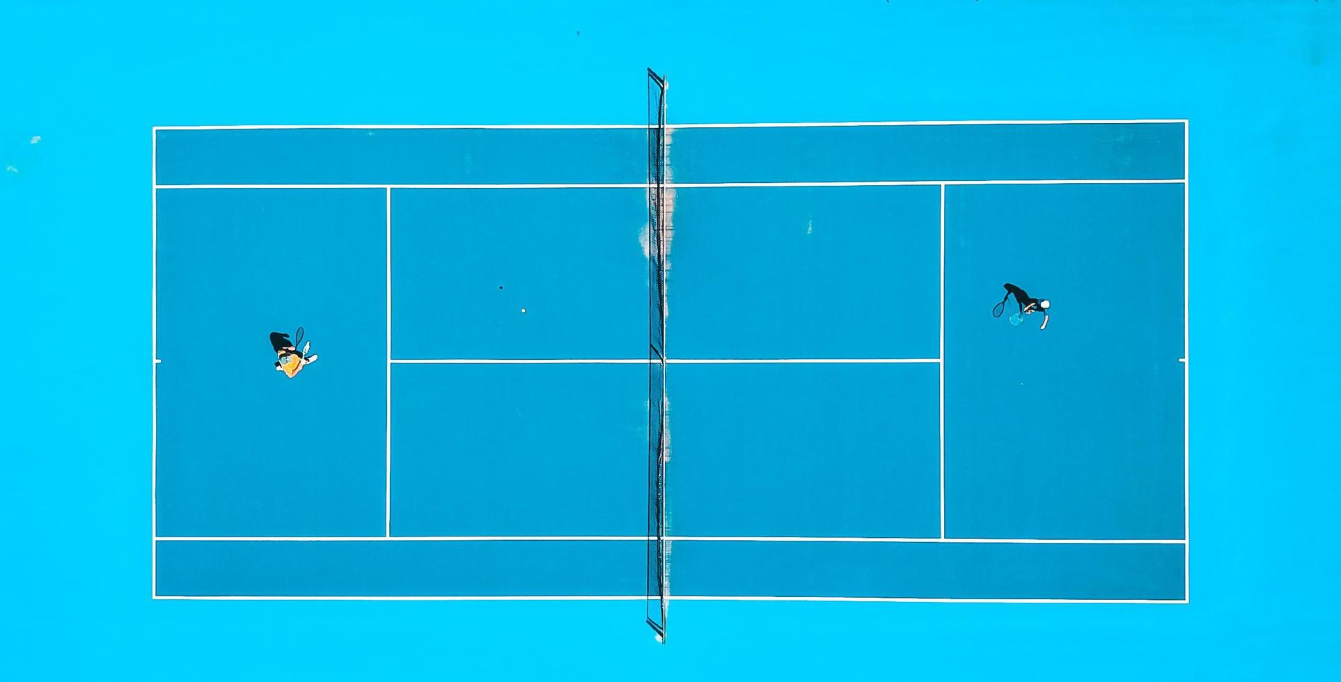 luchtfotografie van tenniswedstrijd foto