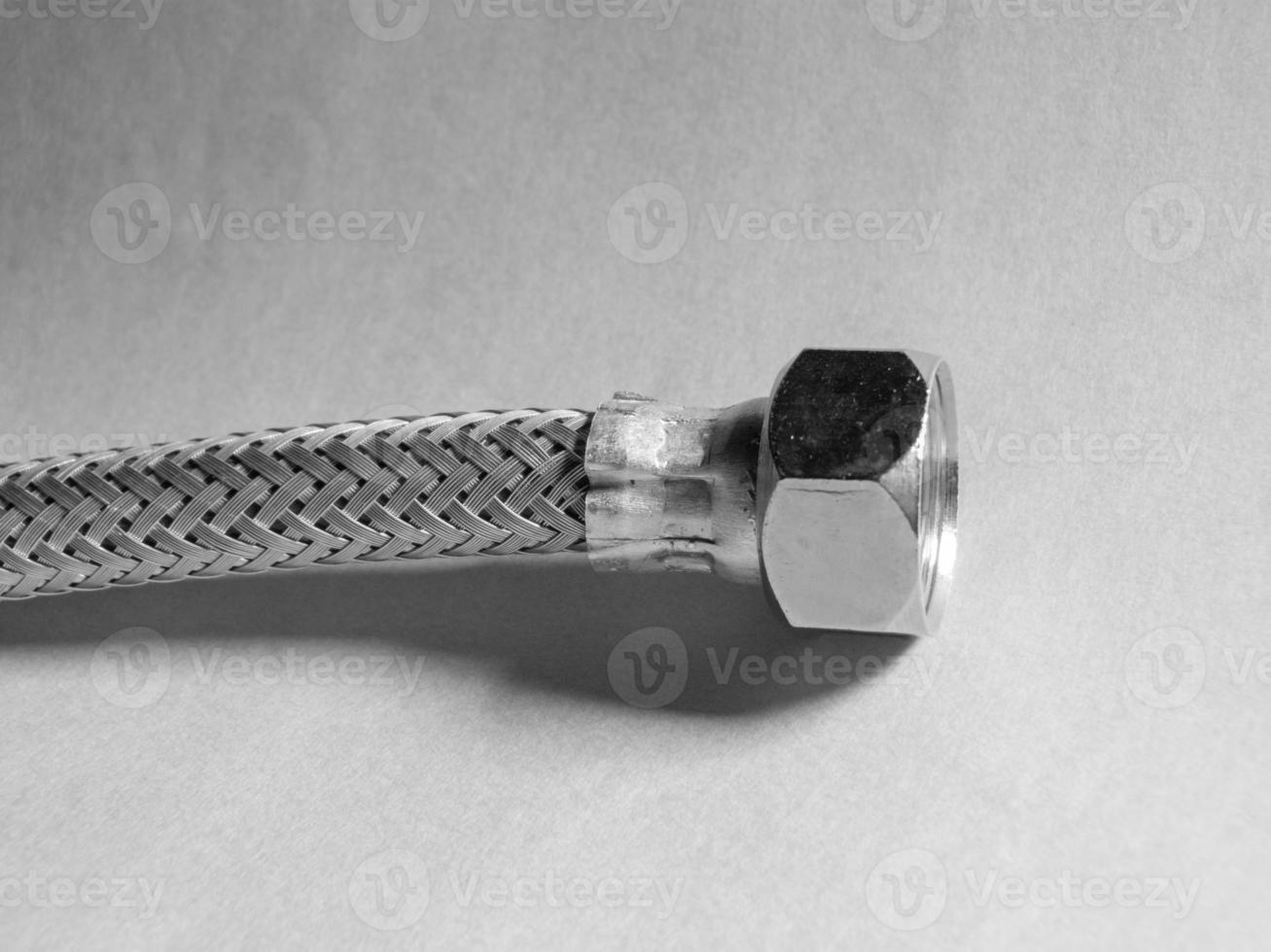 detailopname en details van een huishouden flexibel water slang foto
