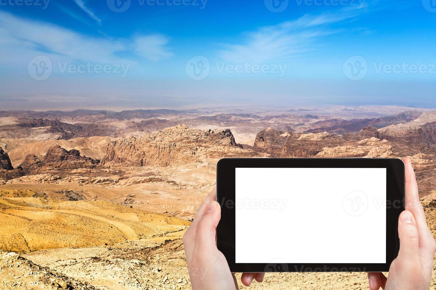 foto van berg landschap van Jordanië in de buurt petra