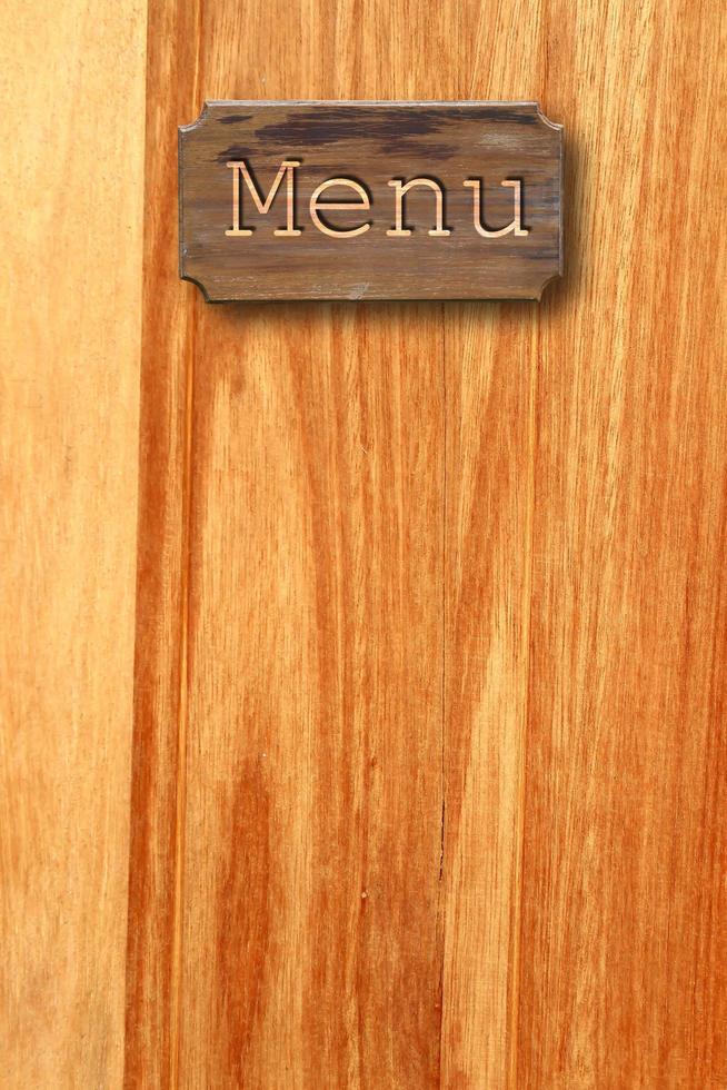 menu hout Aan hout muur foto