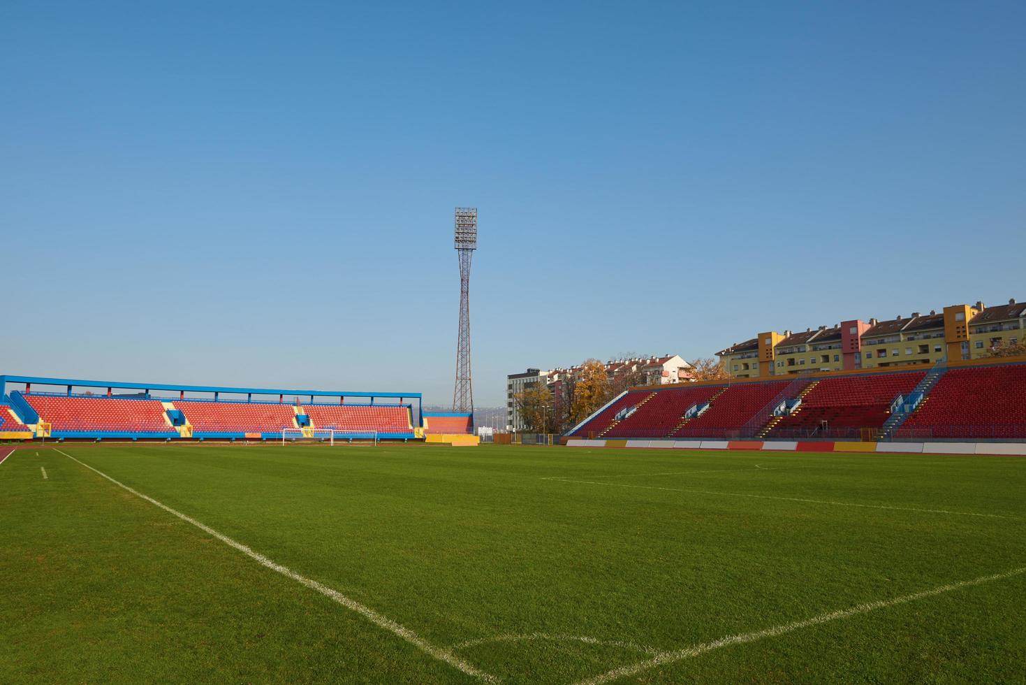 hoek van de voetbal veld- foto