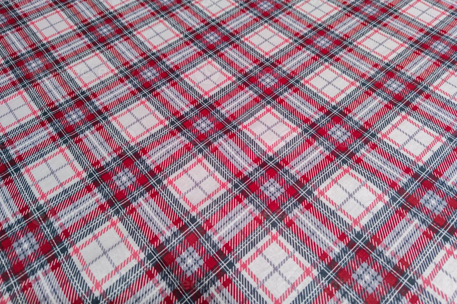 detailopname perspectief visie van plaid patroon kleding oppervlakte foto