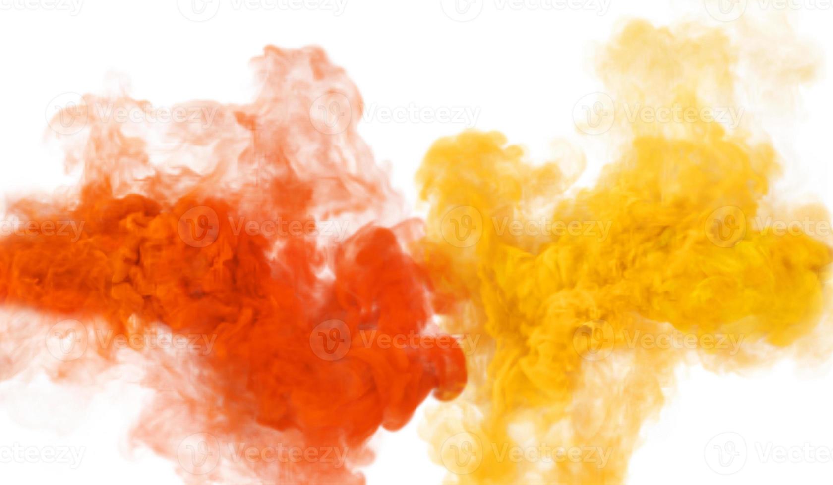 geel en oranje mysterie rook en mist structuur foto