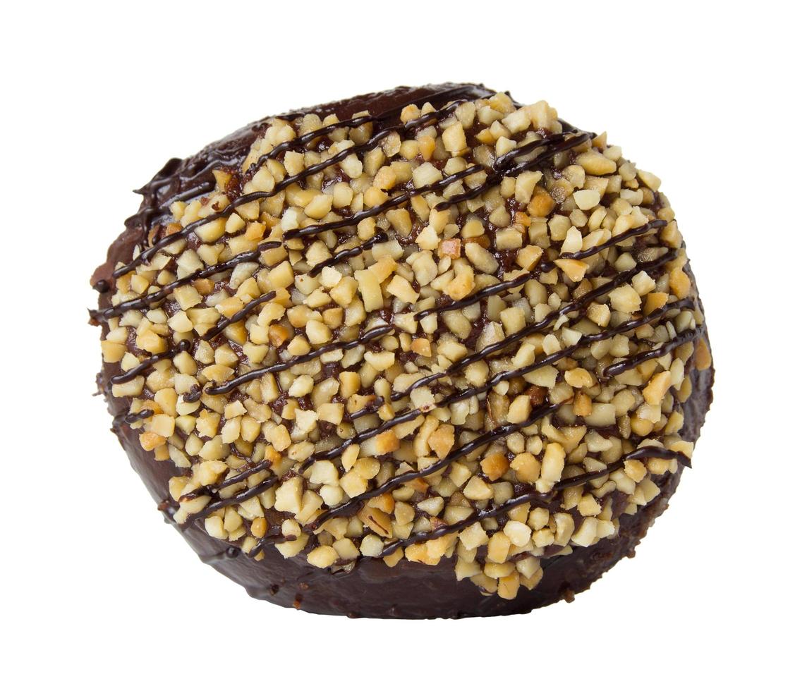 chocola donut geïsoleerd Aan wit met knipsel pad foto