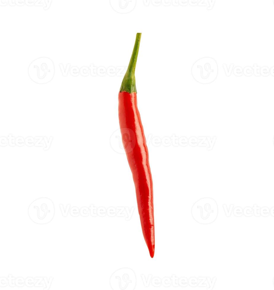 peper of Chili rood en heet groente geïsoleerd Aan wit achtergrond met knipsel pad. foto