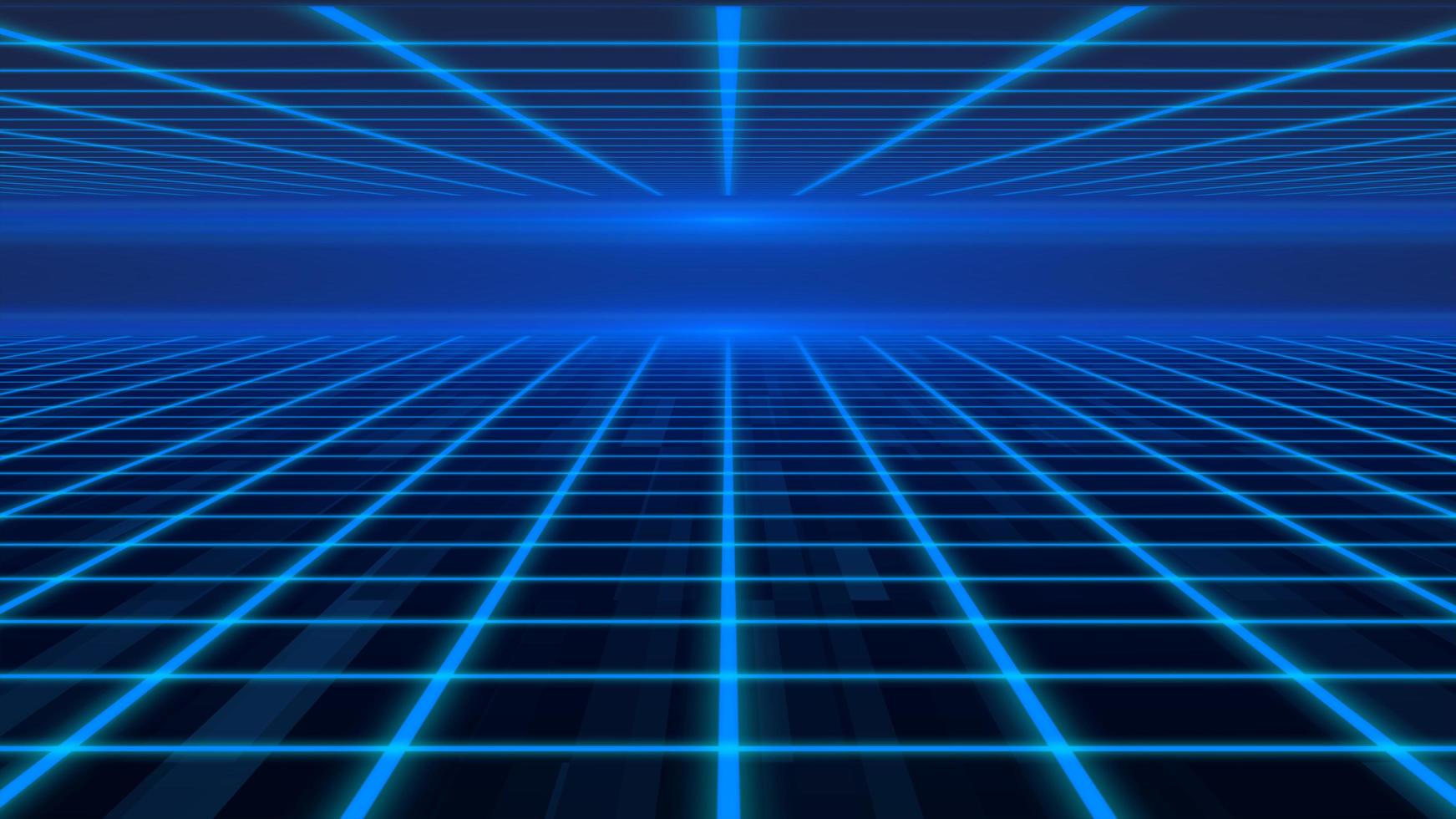 dubbele blauw opnieuw magnetron animatie gloeiend luminantie laser achtergrond, abstract technologie horizontaal lijn Purper licht gloed, heelal meetkundig internet 80s stijl poster foto