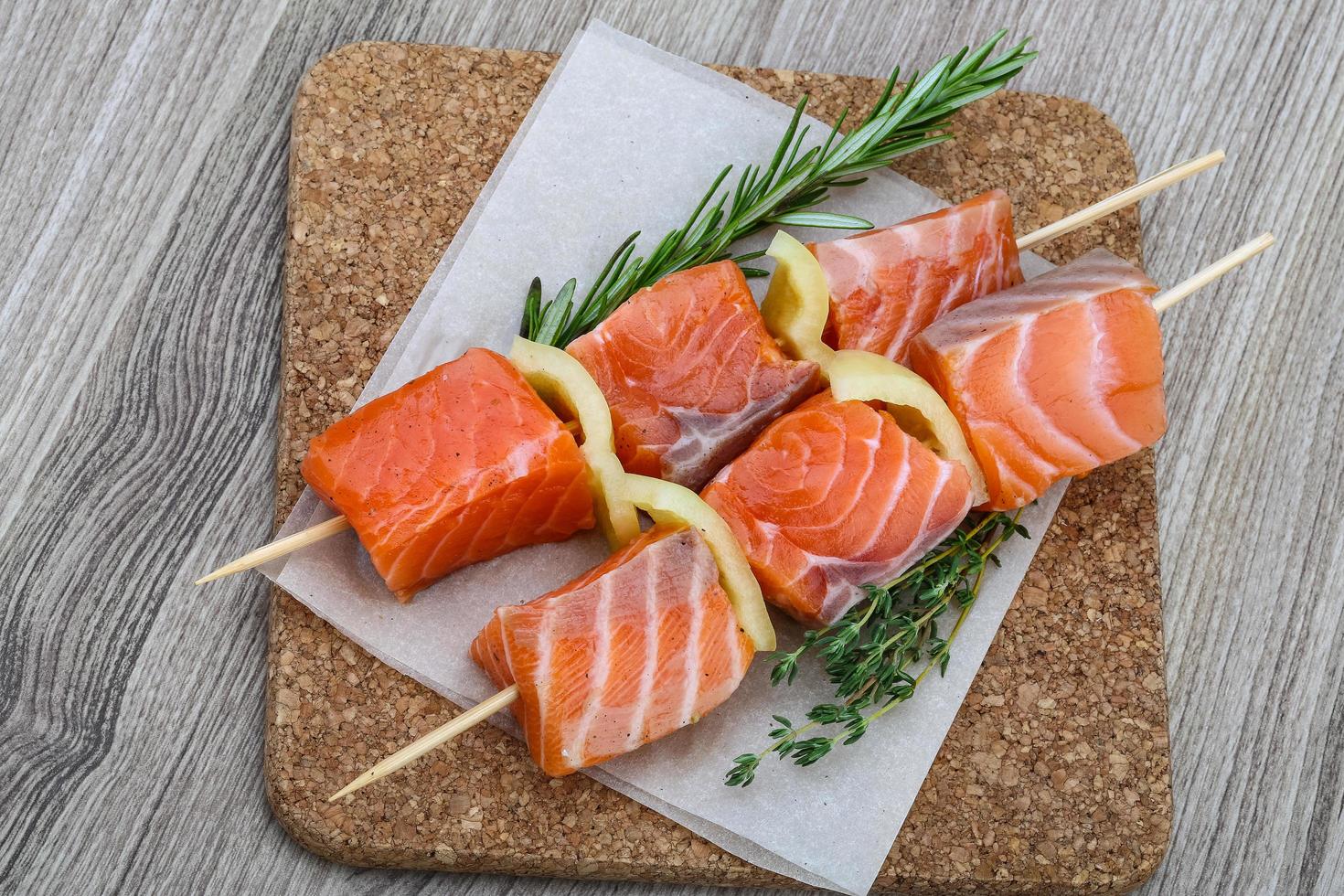 Zalm vleespen schotel visie foto