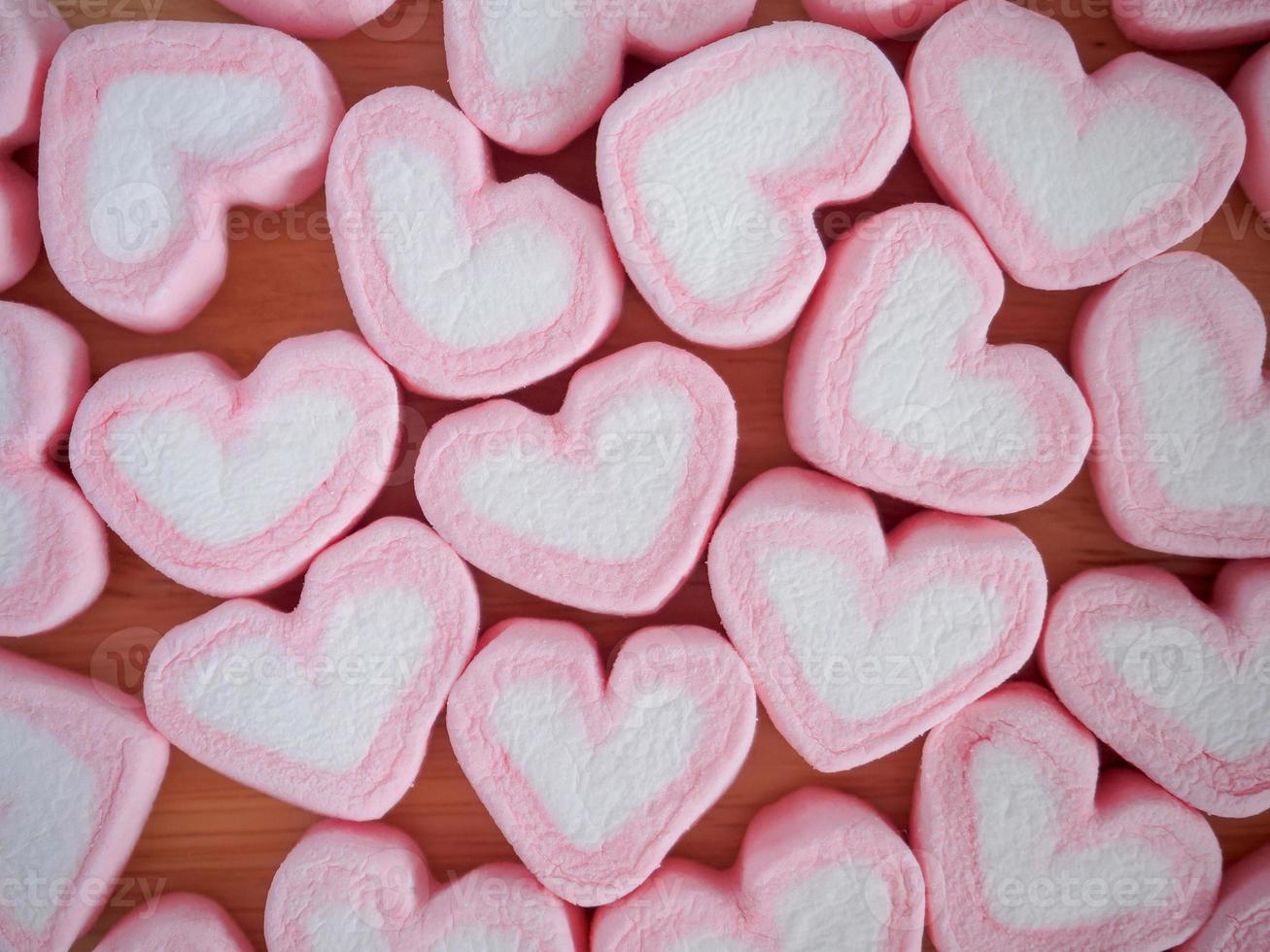 roze hartvorm marshmallow voor Valentijnsdag achtergrond foto