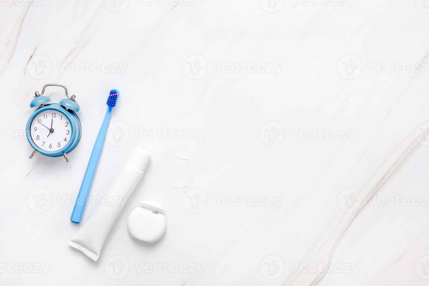 tandhygiëne en mondverzorgingsproducten flatlay foto