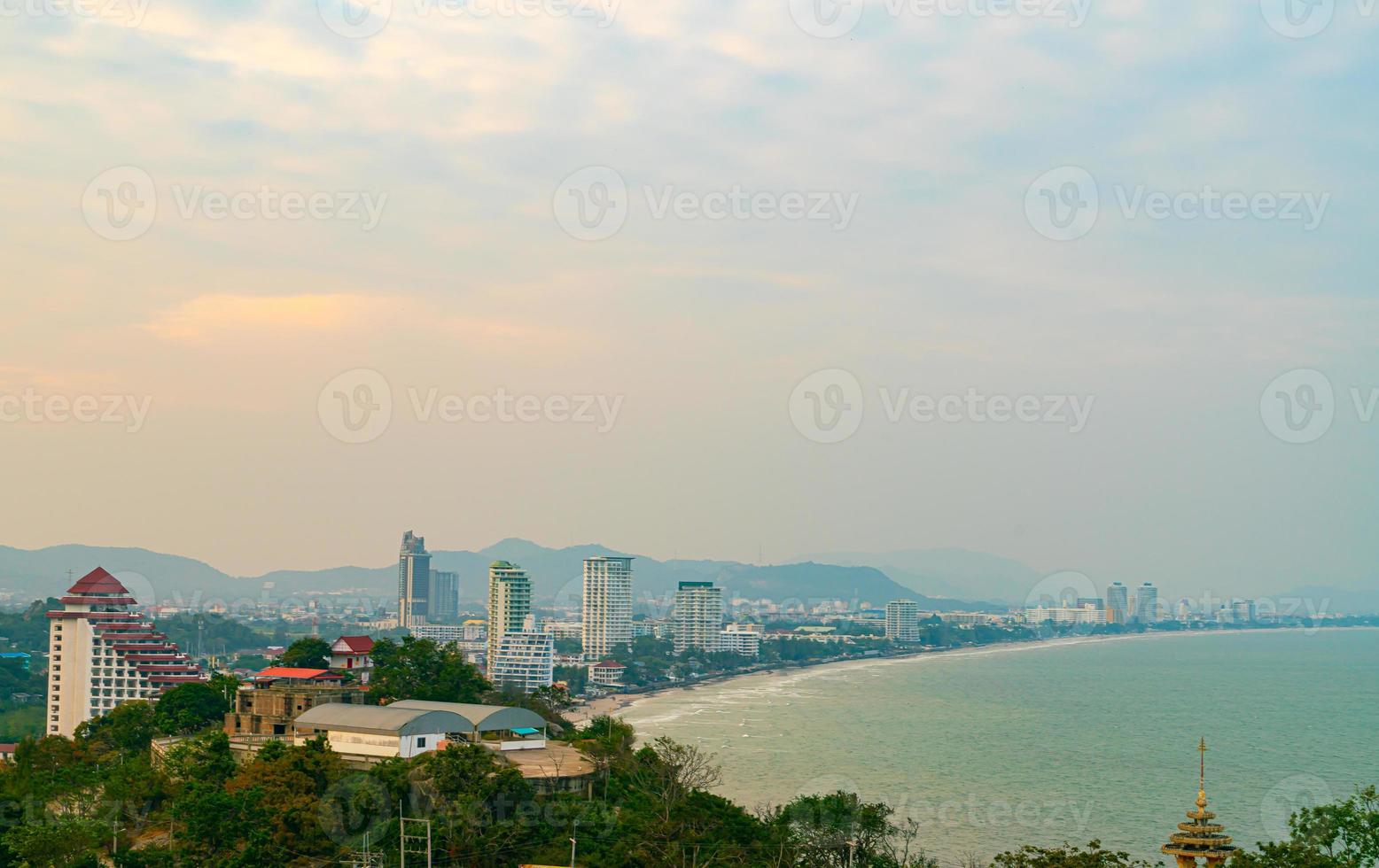 hua hin stadsgezicht skyline in thailand foto