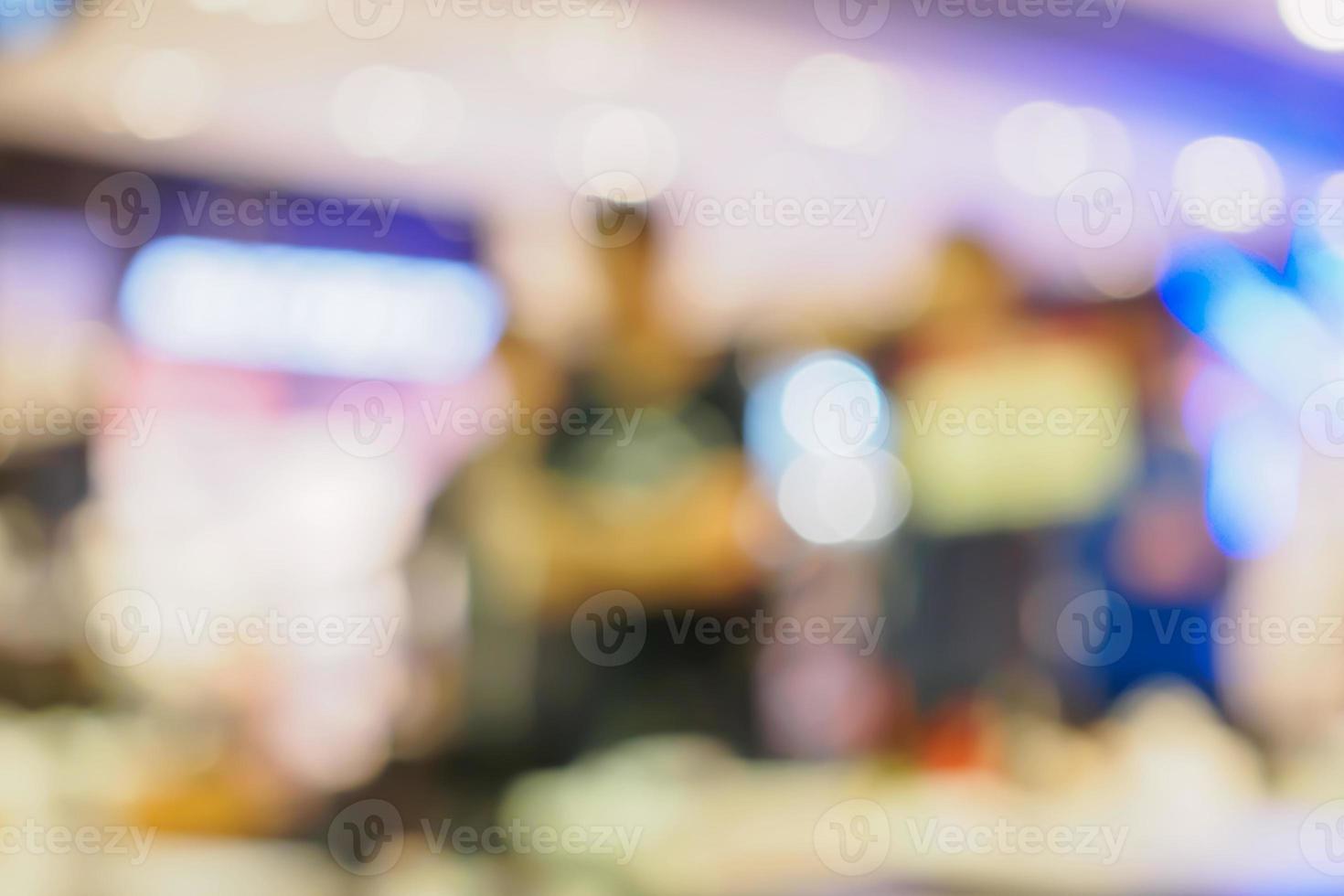 abstract vervagen boodschappen doen winkelcentrum onscherp achtergrond met bokeh licht foto