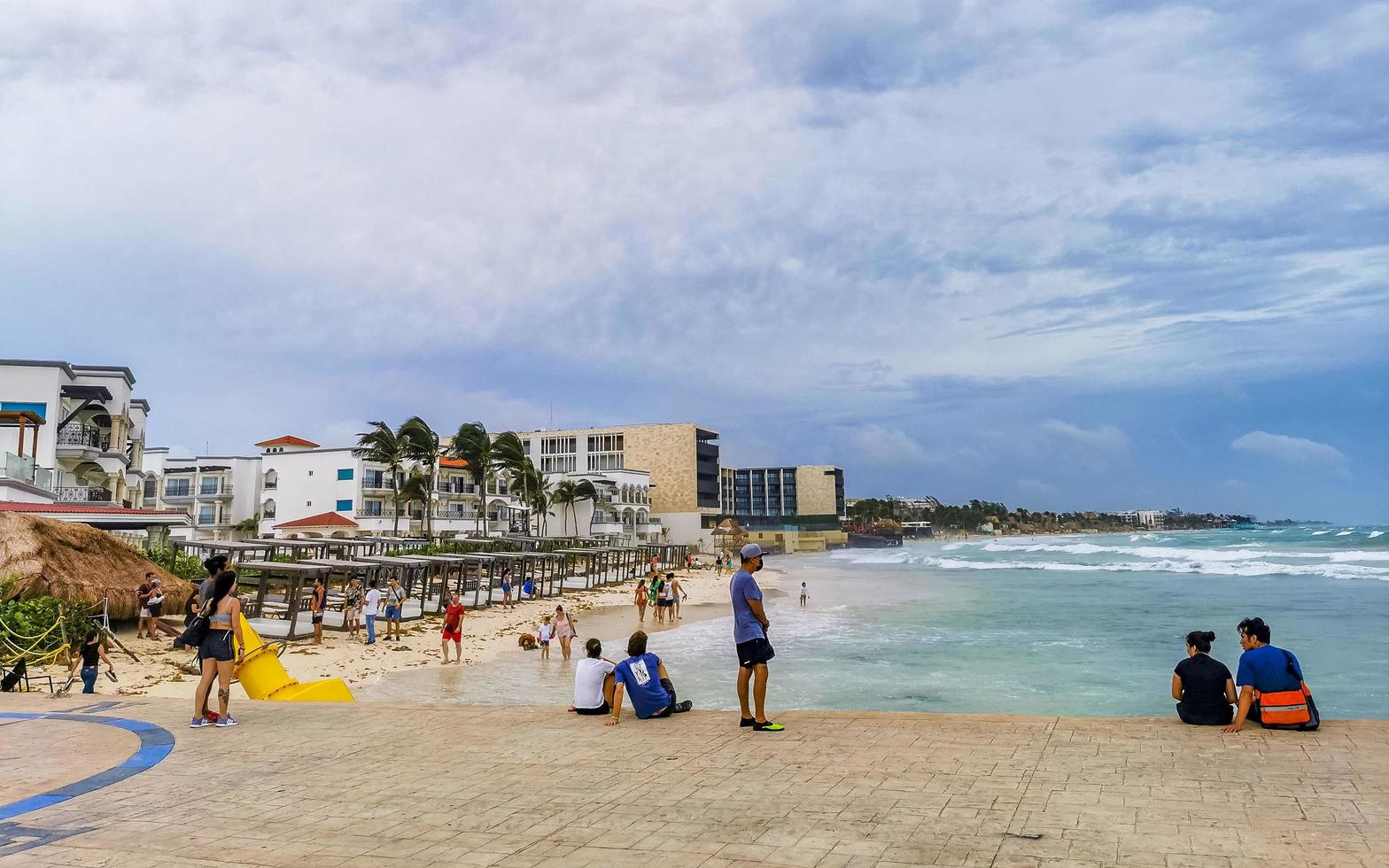 playa del carmen quintana roo Mexico 2022 orkaan 2021 onweersbui tropisch storm in playa del carmen Mexico. foto