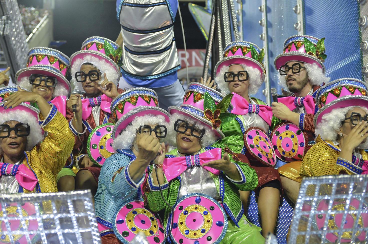 rio, Brazilië februari 12 2018 - samba school- optocht in sambodromo vila isabel foto