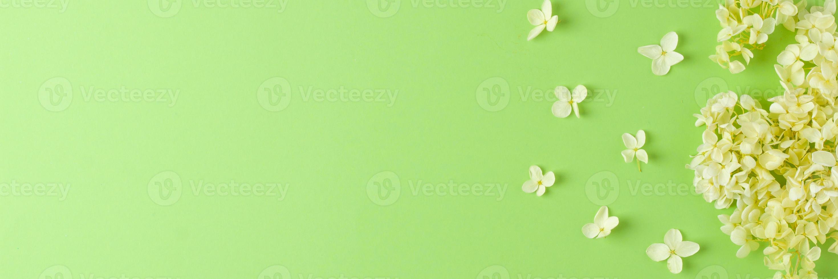 kunstmatig achtergrond met bloemen Aan groente. vlak leggen, kopiëren ruimte foto