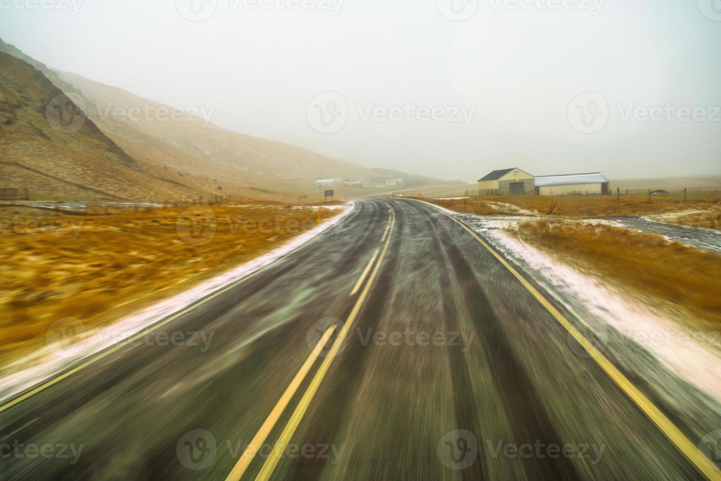 route 1 of ring weg, of hringvegur, een nationaal weg dat loopt in de omgeving van IJsland en verbindt meest van de bewoond onderdelen van de land foto