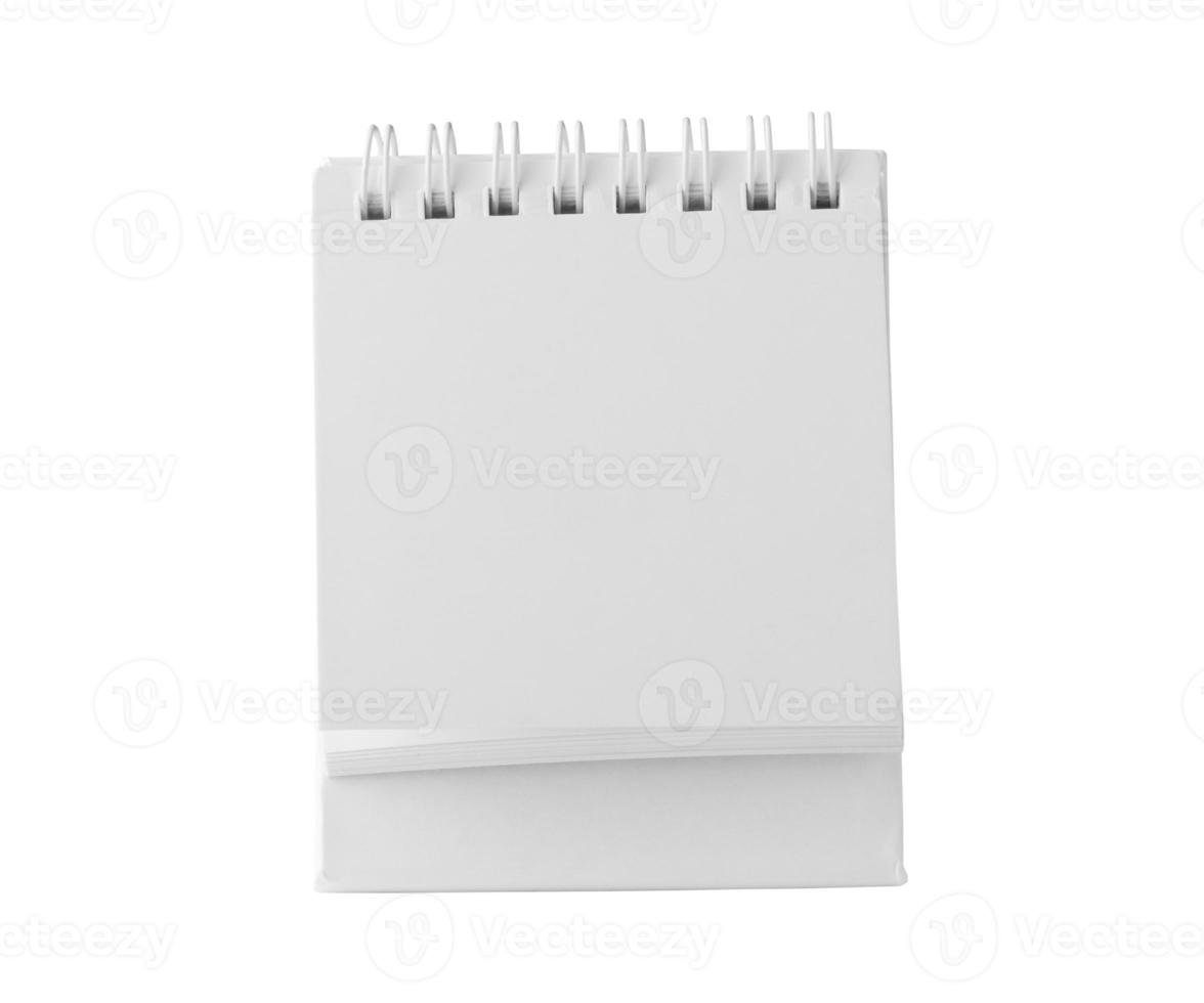 wit blanco papier bureau kalender mockup geïsoleerd Aan wit achtergrond met knipsel pad foto