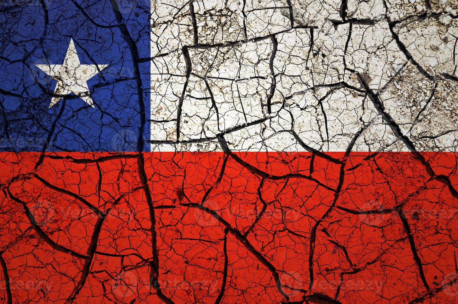 droog bodem patroon Aan de vlag van Chili. land met droogte concept. water probleem. droog gebarsten aarde land. foto