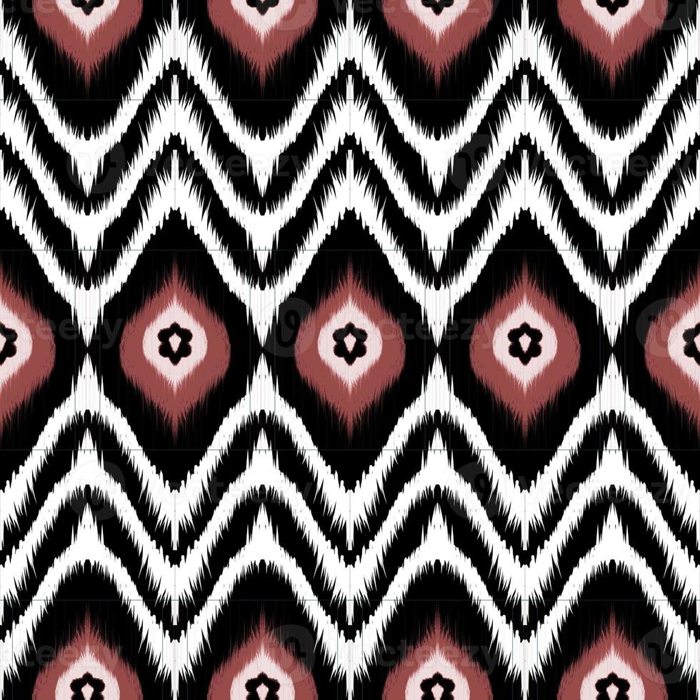 abstract etnisch oosters ikat naadloos patroon origineel ontwerp voor achtergrond tapijt behang kleding inpakken batik kleding stof vector illustratie mode werk borduurwerk foto