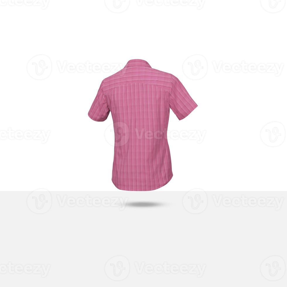 roze mock-up plaid overhemd geïsoleerd Aan wit achtergrond met knipsel pad foto