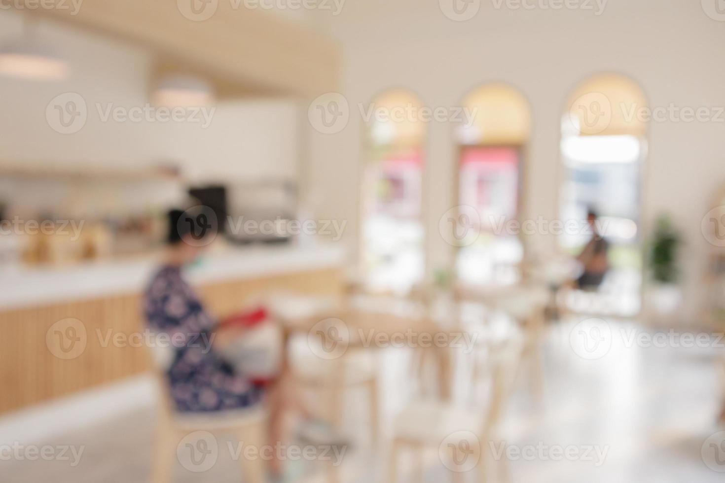 koffie winkel of cafe restaurant interieur vervagen voor achtergrond foto