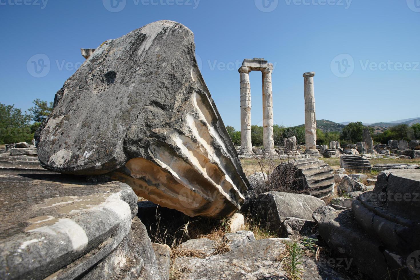 tempel van aphrodite in afrodisis oude stad in aydin, turkiye foto