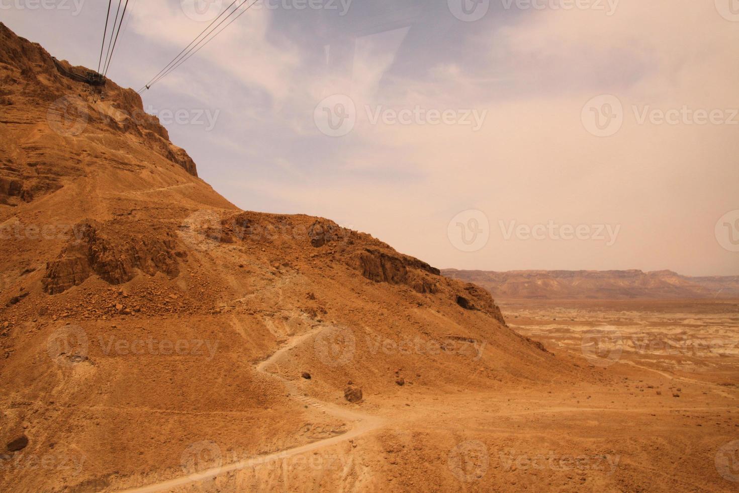 een visie van de heuveltop vesting van massada in Israël foto