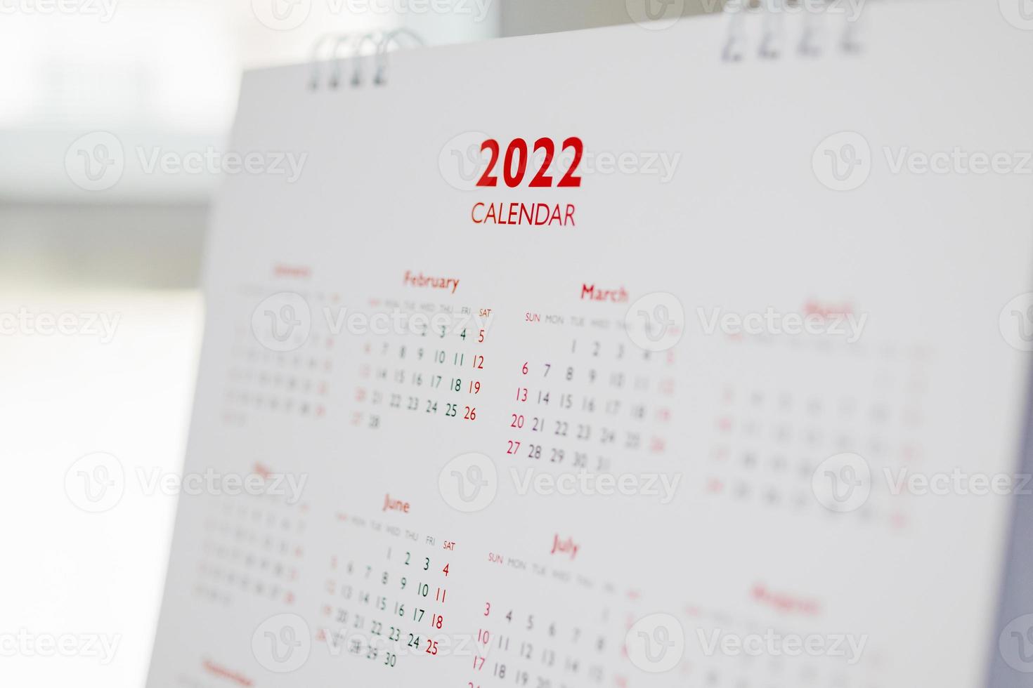 dichtbij omhoog 2022 kalender bladzijde datums en maand achtergrond bedrijf planning afspraak vergadering concept foto