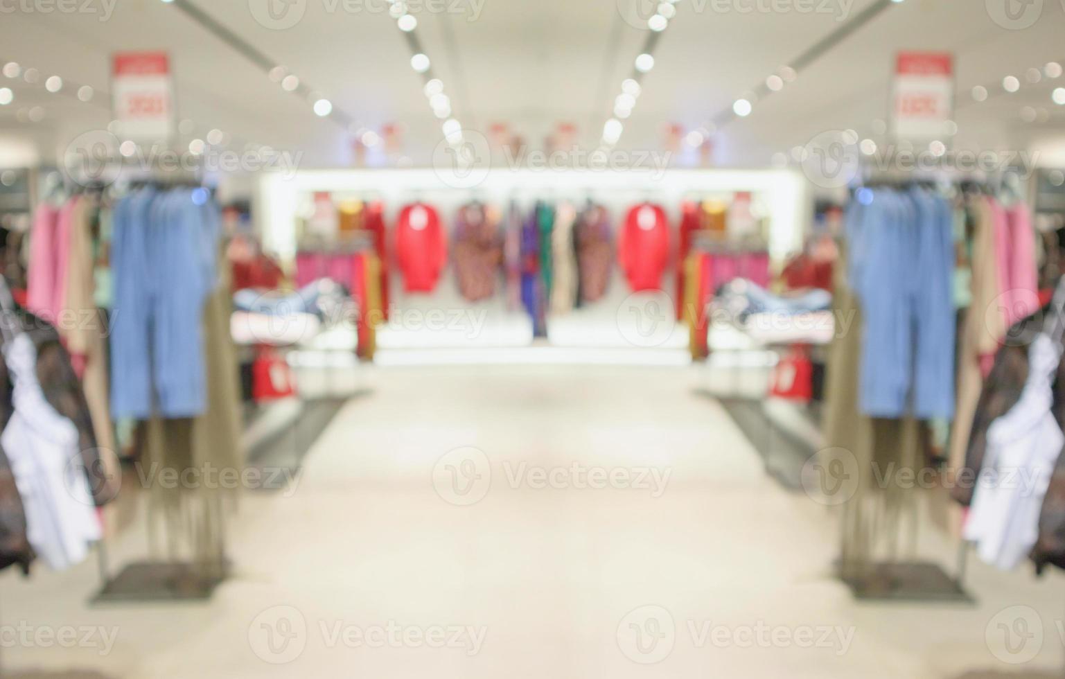 abstract vervagen kleding boetiek display interieur van winkelcentrum achtergrond foto