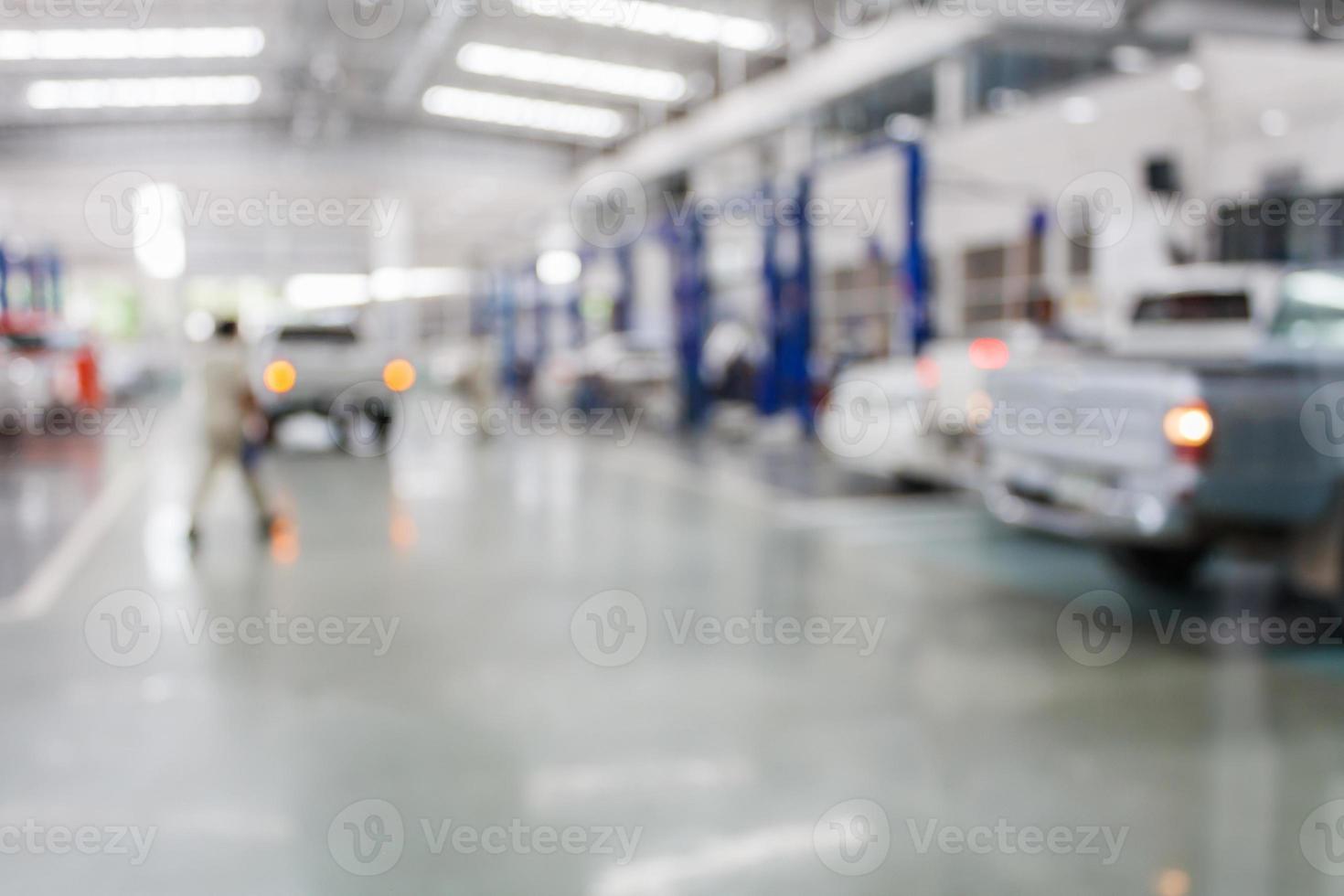 auto onderhoud centrum auto reparatie werkplaats wazig achtergrond foto