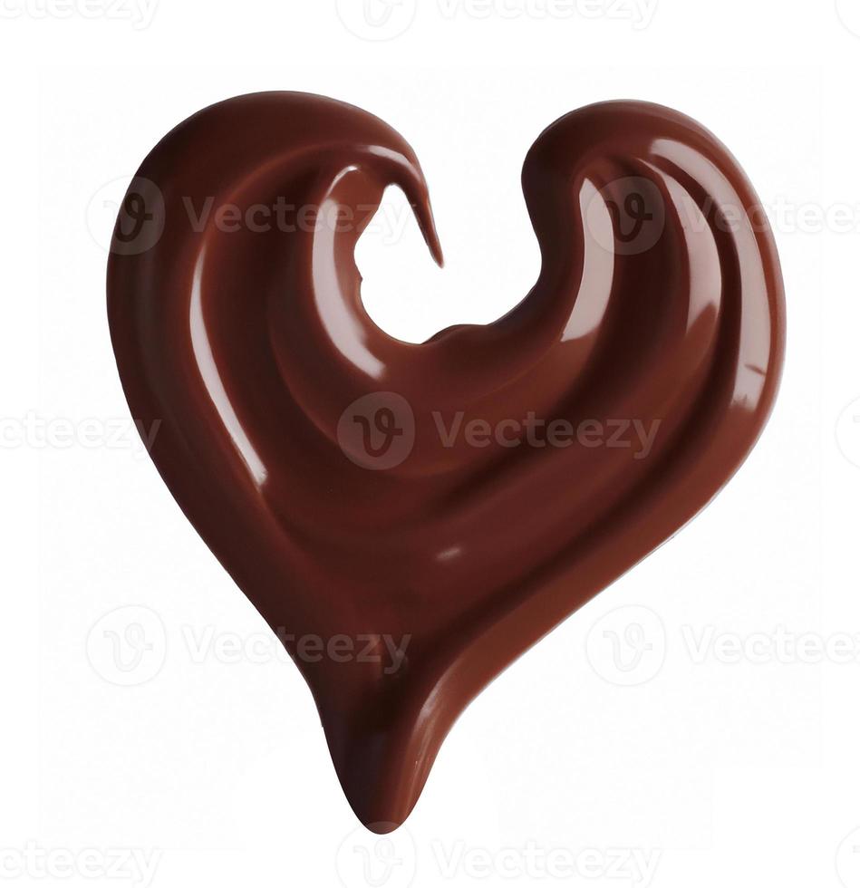chocola spatten in hart vorm geven aan. foto