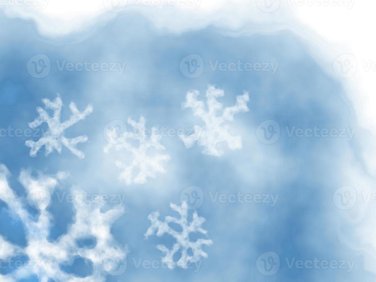 blauw waterverf sneeuwvlokken winter achtergrond foto