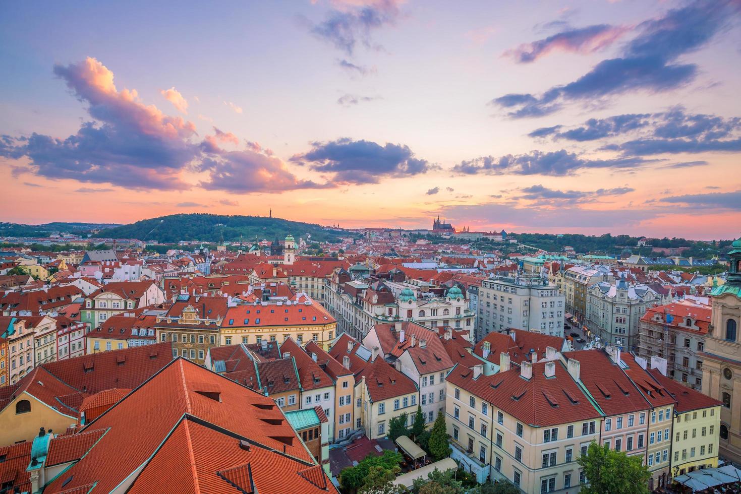 skyline van de stad praag foto