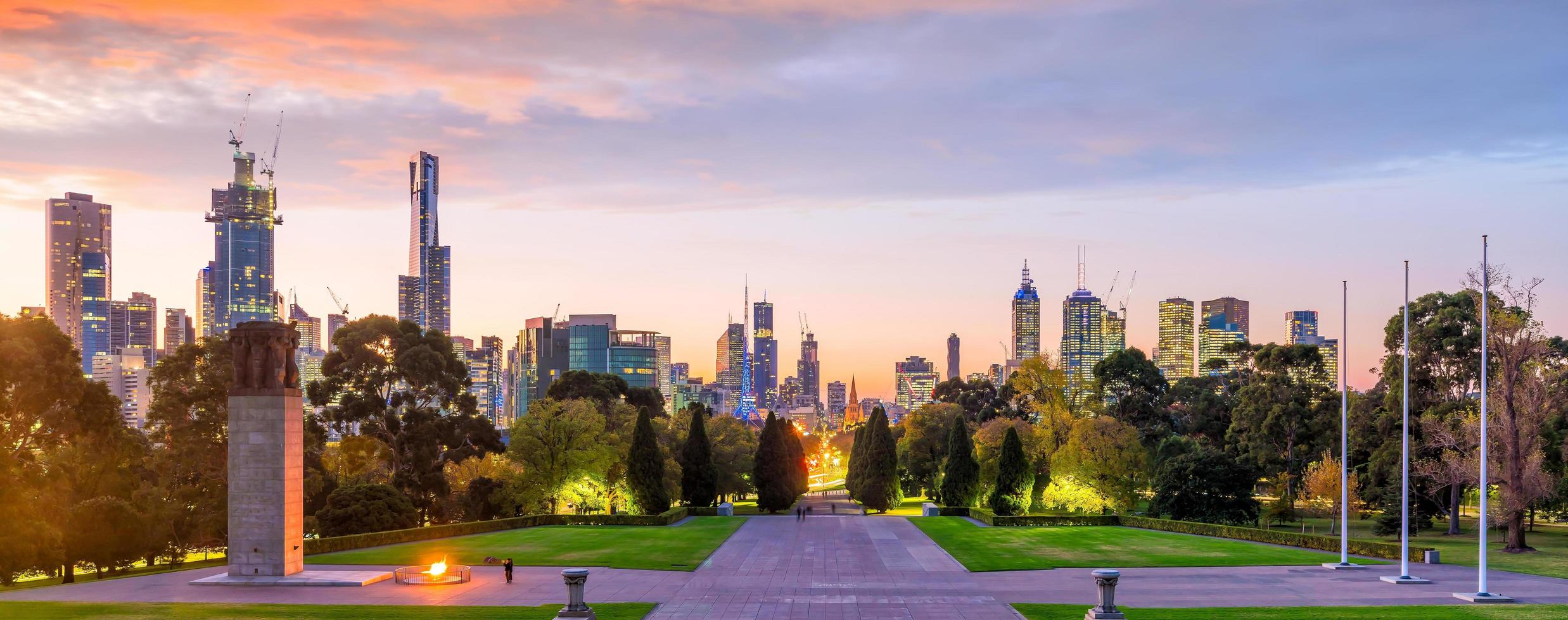 skyline van de stad Melbourne foto