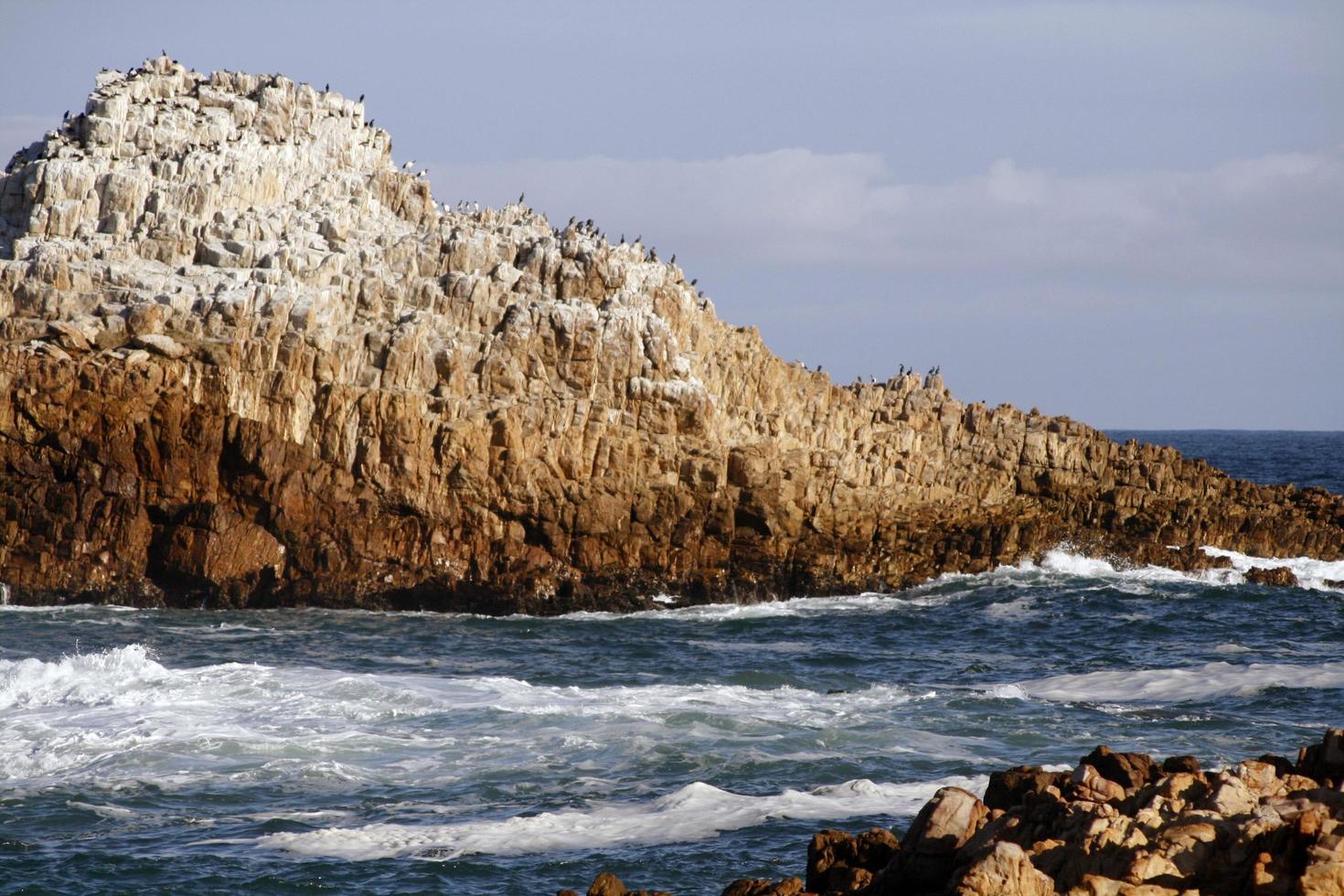 rotsachtig zeegezicht in Zuid-Afrika foto