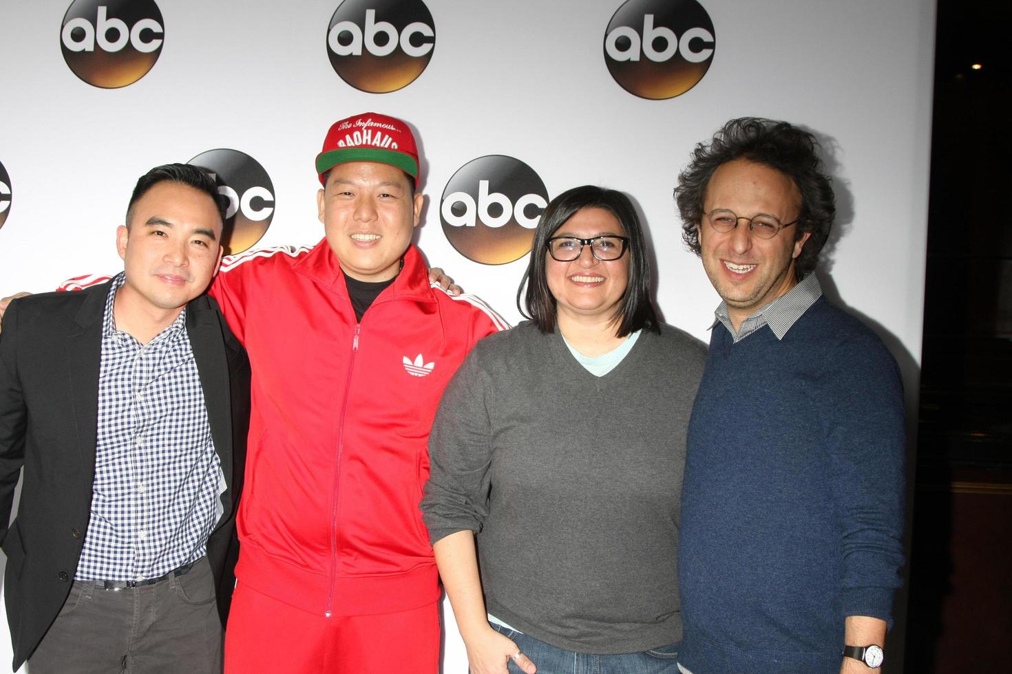 los angeles - jan 14 - randall park, eddie huang, nahnatchka khan, jake kasdan Bij de abc tca winter 2015 Bij een de langham Huntington hotel Aan januari 14, 2015 in pasadena, ca foto