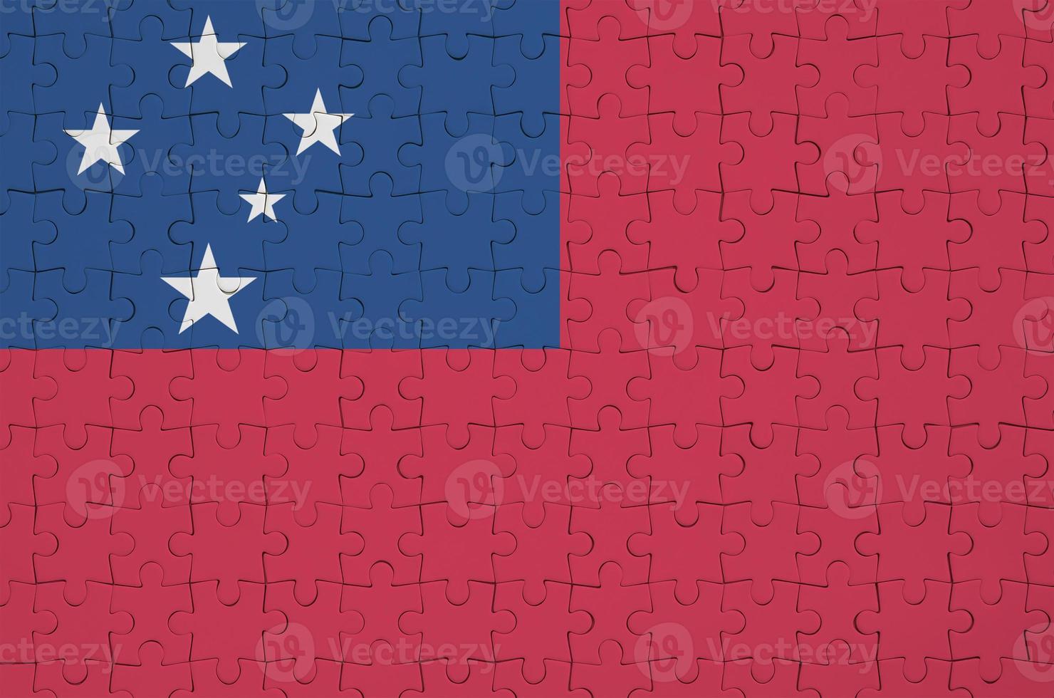 Samoa vlag is afgebeeld Aan een gevouwen puzzel foto