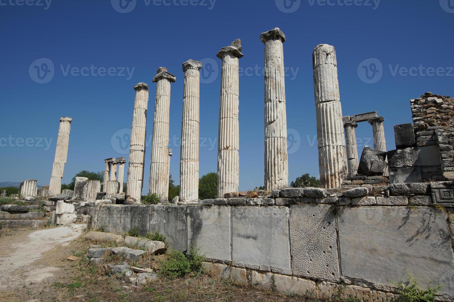 tempel van aphrodite in afrodisis oude stad in aydin, turkiye foto