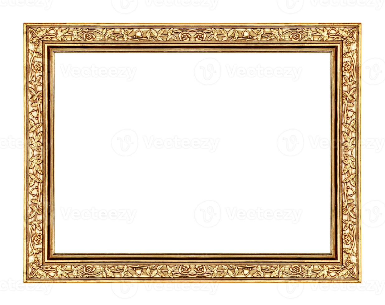 foto gouden frame geïsoleerd op een witte achtergrond en uitknippad